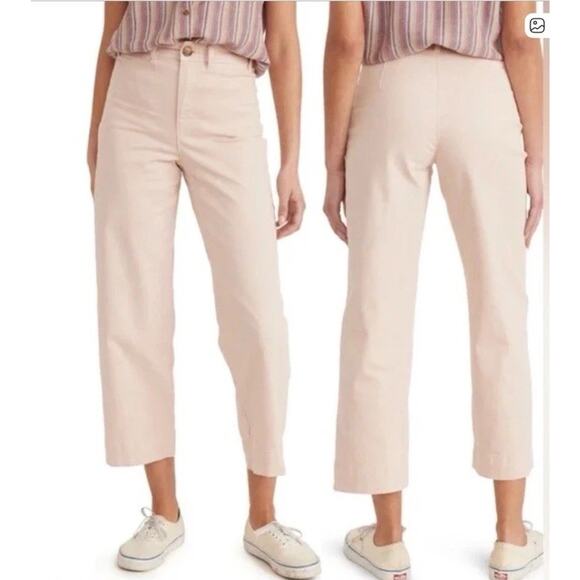 Marine Layer Bridget Crop Pants Size 10 Peach Whip Wide Leg Slim Fit Fall Preppy - Picture 1 of 12